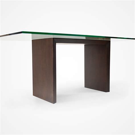 Glass Top & Solid Wood Dining Table – Dark Walnut Finish | Rotsen Furniture