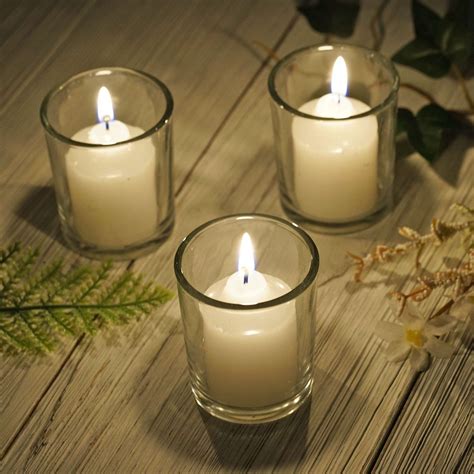 Pack Clear Glass Votive Candle Holder Set Tealight Holders