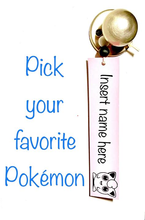 Pokémon Bookmarks Your Favorite Pokémon Bookmarks Pikachu Etsy