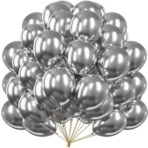 BALON SREBRNE CHROMOWANE CHROM SHINY METALICZNE NA URODZINY WESELE 10