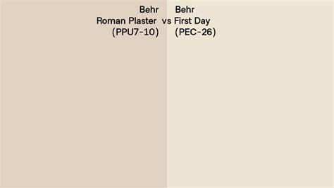 Behr Roman Plaster Vs First Day Side By Side Comparison