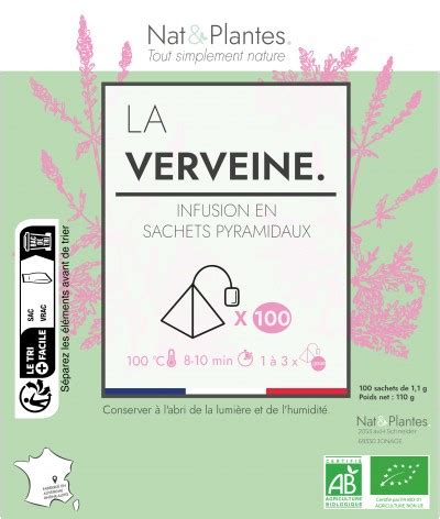 Infusion Bio Sachets Pyramidaux Vrac Verveine Nat Plantes