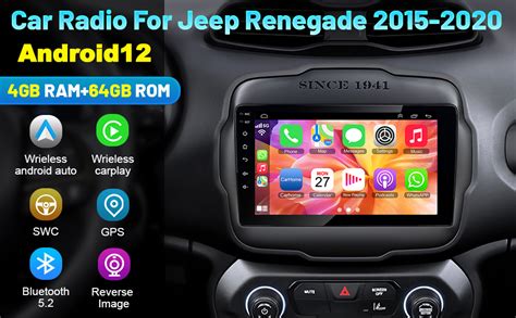 Amazon 4 64G Android 12 Car Stereo For Jeep Renegade 2015 2020