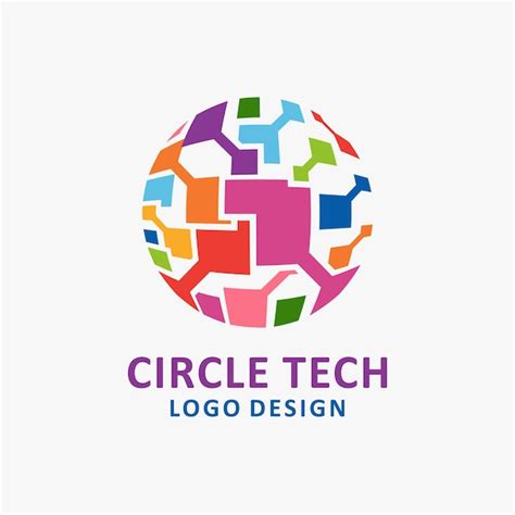 Design De Logotipo De Círculo De Tecnologia Abstrata Vetor Premium