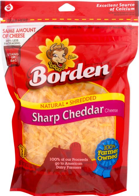 Borden Natural Shredded Sharp Cheddar Cheese Borden53000053644