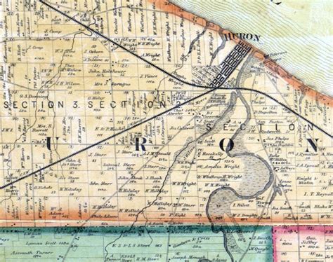 1863 Farm Line Map Of Erie County Ohio Sandusky Etsy