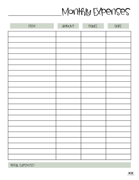 Printable Expense Tracker Pdf