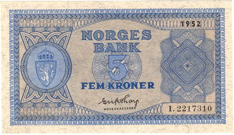 Meyer Eek Auksjon 5 Kroner 1952 I 2217310 Kv 0