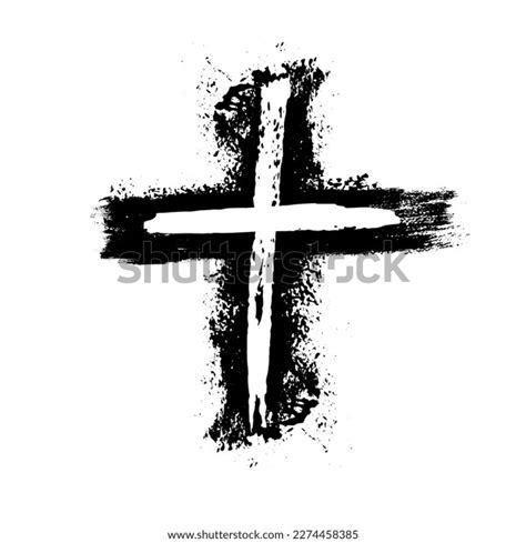 Hand Drawn Black Grunge Cross Icon Stock Vector Royalty Free