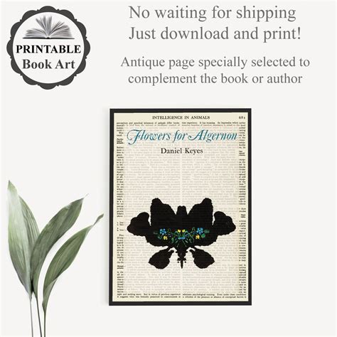 Printable 'flowers for Algernon' Book Cover Poster - Etsy