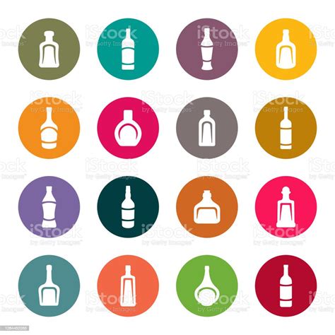 Alcohol Bottles Colourful Vector Icons Stock Illustration Download