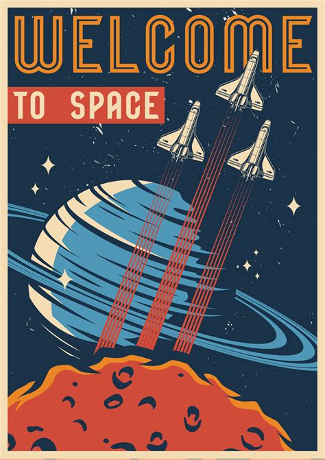 Retro Space Travel Poster Retro Poster Retro Space Posters Space