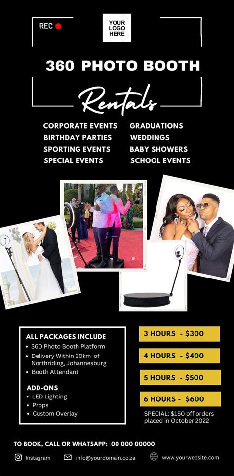 360 Photo Booth Flyer Price List 360 Photobooth 360 Video Booth 360