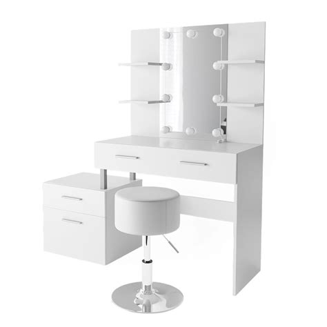 Vicco Coiffeuse Maria Blanc Cm Avec Clairage Led Et Tabouret