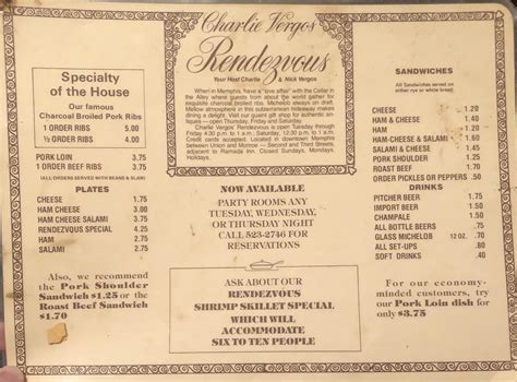 Rendezvous Restaurant Memphis, TN 1978 : r/memphis