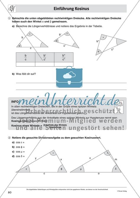 Trigonometrie Rechtwinklige Dreiecke Teil Meinunterricht