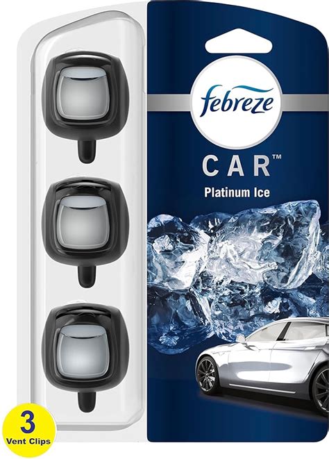 Amazon Febreze Car Air Freshener Vent Clip Platinum Ice Scent