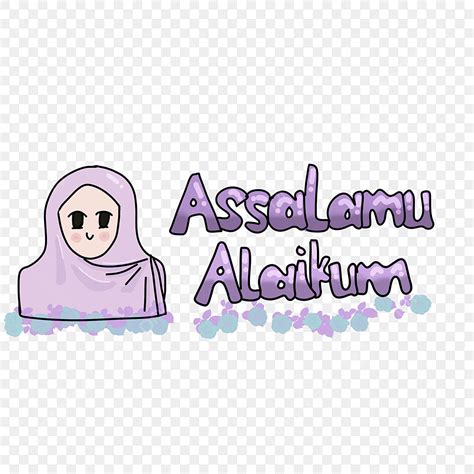 Hijabi Girl Png Transparent Hijabi Girl And Purple Assalamualaikum