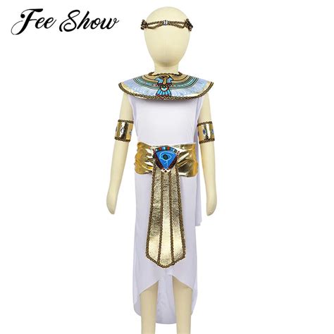 Kids Girls Egyptian Princess Costume Outfits Halloween Party Role Play