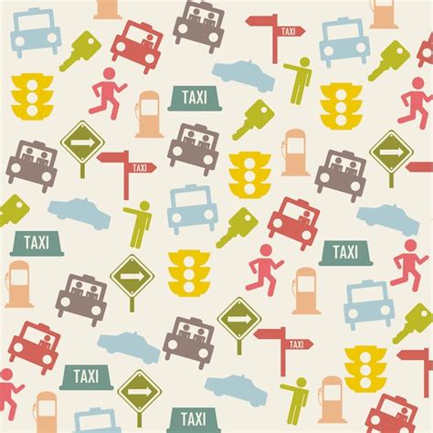 Premium Vector Taxi Icons Over Beige Background Vector Illustration