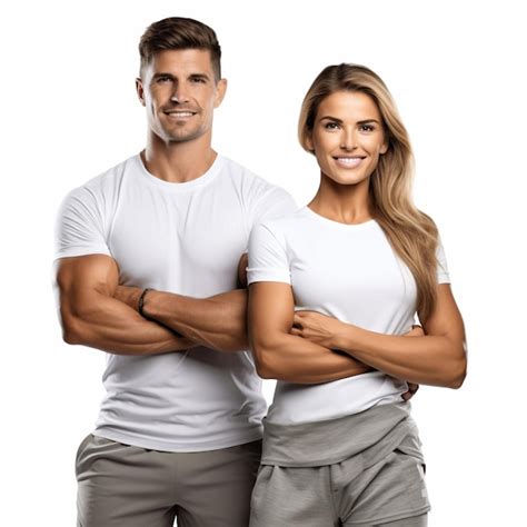 Premium Photo Team Of Fitness Coaches Man And Woman Isolated On White