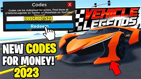 New All Working Codes For Vehicle Legends In Roblox Vehicle