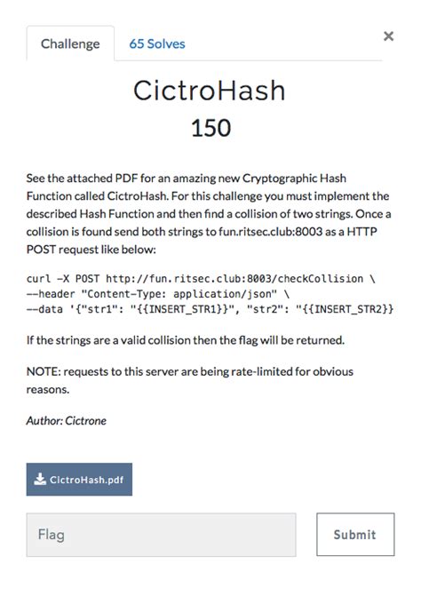 Ritsec Ctf Cictrohash Write Up Godiego