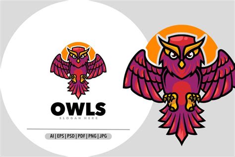 Owl mascot logo illustration