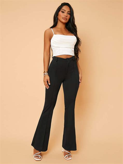 Shein Essnce High Waist Flare Leg Pants Shein Usa