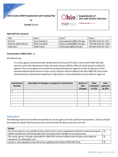 Fillable Online Jfs Ohio 2023 County SNAP Employment And Training Plan