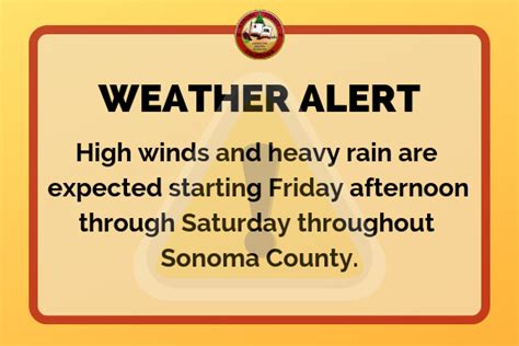 Weather Alert - Storm Inbound Friday, February 1 - City of Sonoma