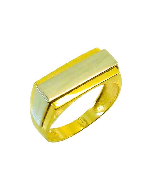 Anel retângulo de chapa masculino em ouro 18k 3214347