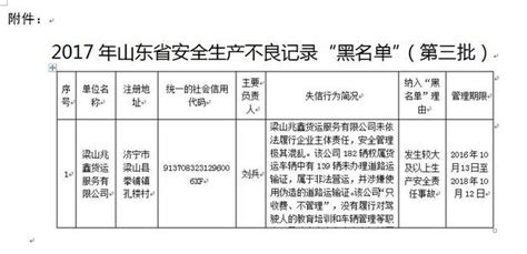 山东发布第三批安全生产不良记录“黑名单” 山东频道 国际在线