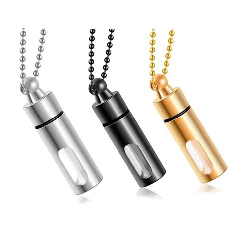 Openable Glass Container Tube Urn Necklaces For Ashes Stainless Steel Cremation Jewelry Memorial