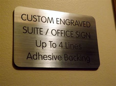 Name Plate Custom Engraved 4x6 Brushed Silver Black Lettering Door