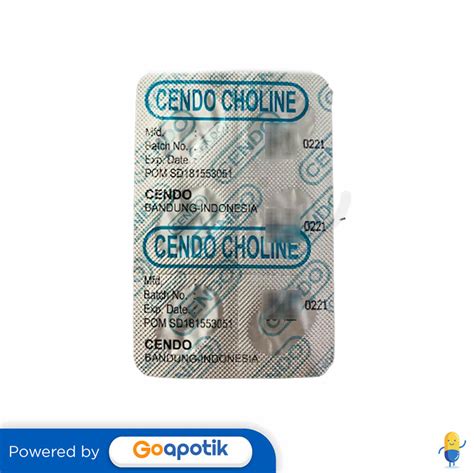 CENDO CHOLINE STRIP 6 KAPLET Kegunaan Efek Samping Dosis Dan Aturan