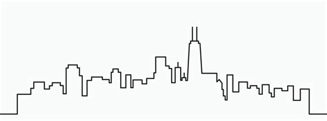 Modern City Skyline Outline Drawing On White Background 11643848