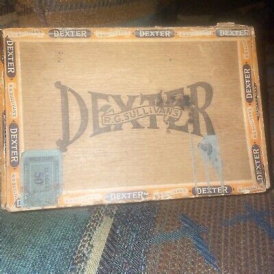 Vintage Dexter Wooden Cigar Box S R G Sullivan Londres Manchester