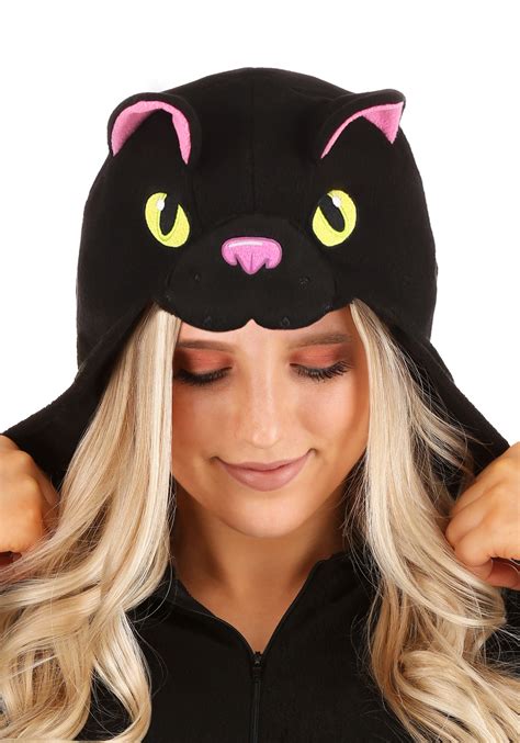 Black Cat Adult Costume Onesie Black Cat Costumes