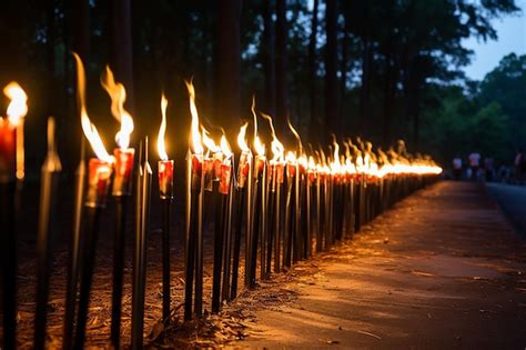 Premium Ai Image Ceremonial Torches Illuminating A Path