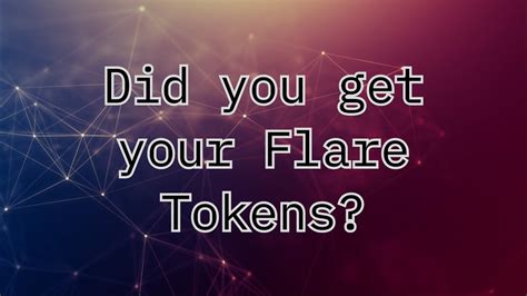 How To Check If You Received Your Flare Tokens YouTube