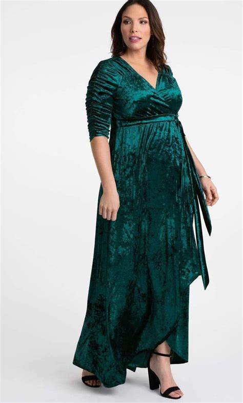 Coedition Cara Velvet In Teal Velvet Wrap Dress Plus Size Dresses