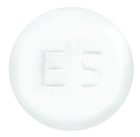 E 5 Pill White Round 6mm Pill Identifier