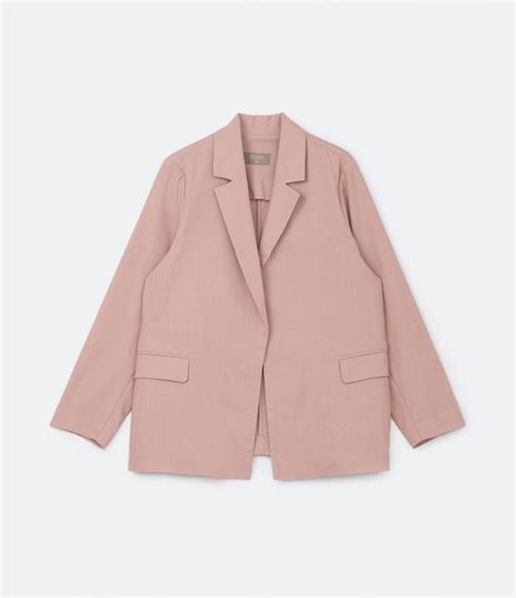 Blazer Alongado Em Linho Curve Plus Size Rosa