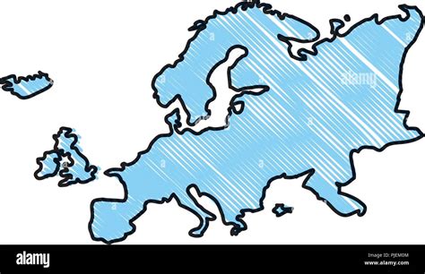 Doodle Continente Europa Geograf A Mapa Design Imagen Vector De Stock