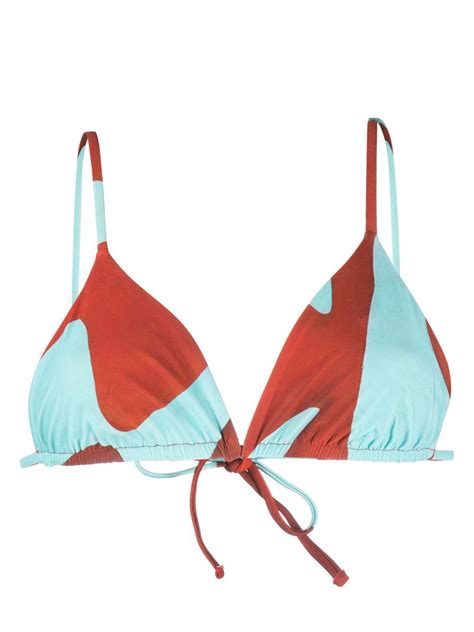 Sir The Label Francesca Triangle Bikini Top Blue Editorialist