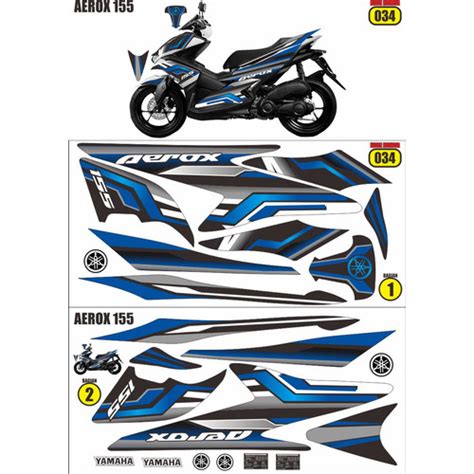 Promo Striping Sticker Yamaha Aerox Semifull Body Grafis Kota