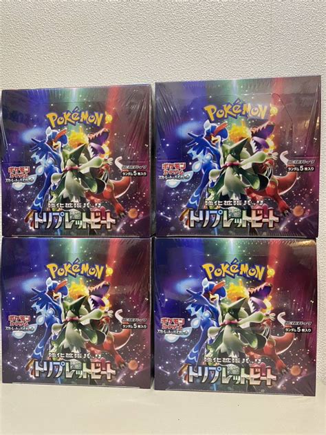 【未使用】送料無料 シュリンク付き 未開封 ポケモンカードゲーム スカーレットandバイオレット 強化拡張パック トリプレットビート 4boxの