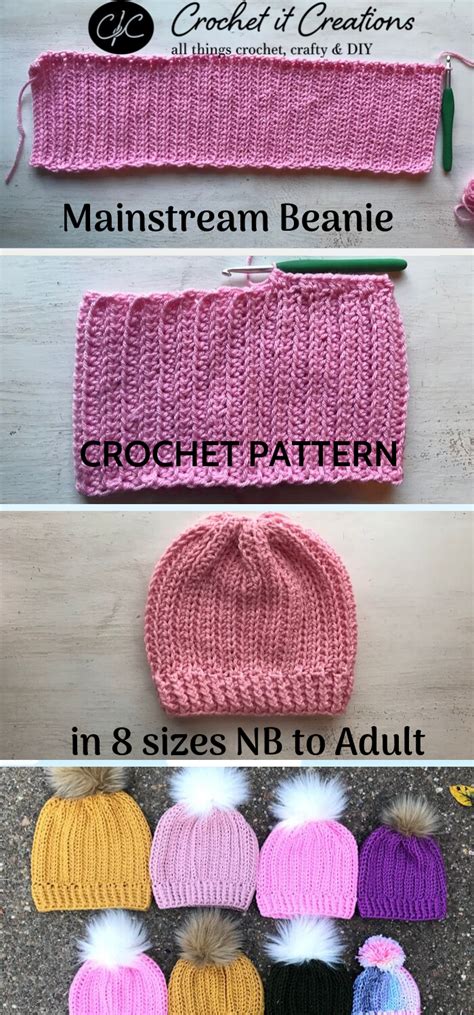 Mainstream Beanie Crochet Pattern - Crochet It Creations