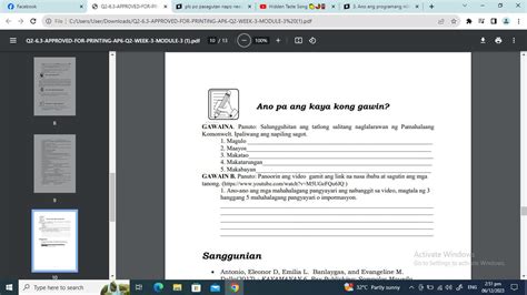 Paki Sagot Po Yung Gawain A Kailangan Ko Napo Bukas Pls Lang Po